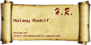 Halasy Rudolf névjegykártya
